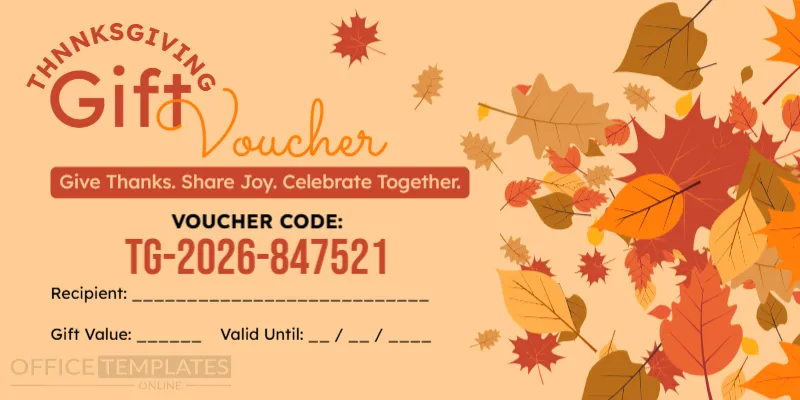 Thanksgiving Gift Voucher Template