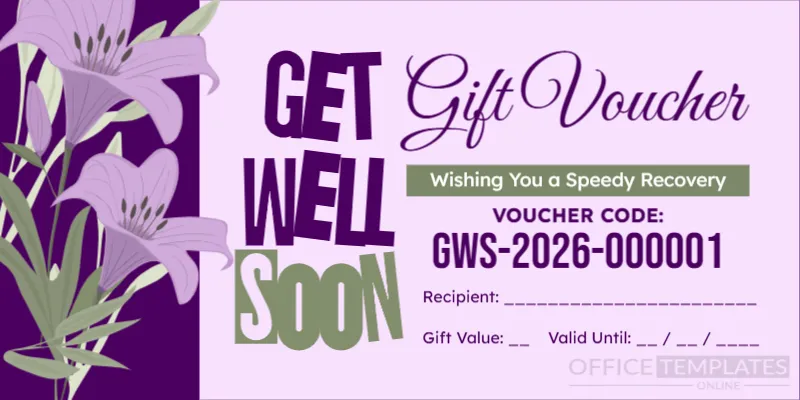 Get Well Soon Gift Voucher Template
