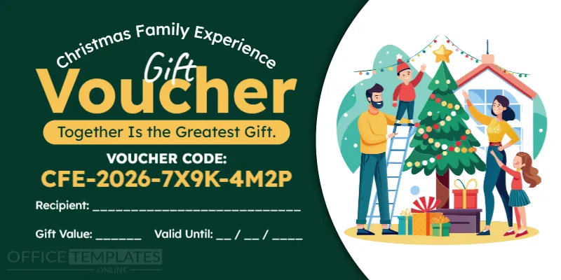 Christmas Family Experience Gift Voucher Template