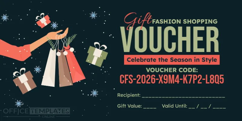 Editable Christmas Fashion Shopping Voucher Template