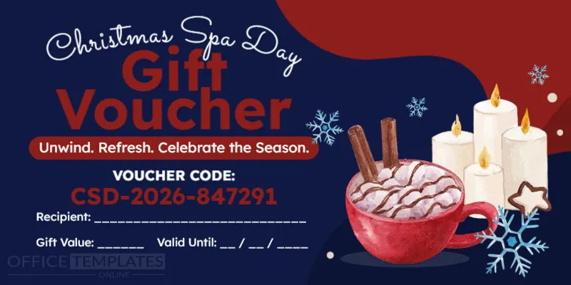 Editable Christmas Spa Day Gift Voucher Template