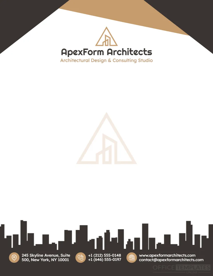 Professional Architecture Firm Letterhead Template – Editable Online