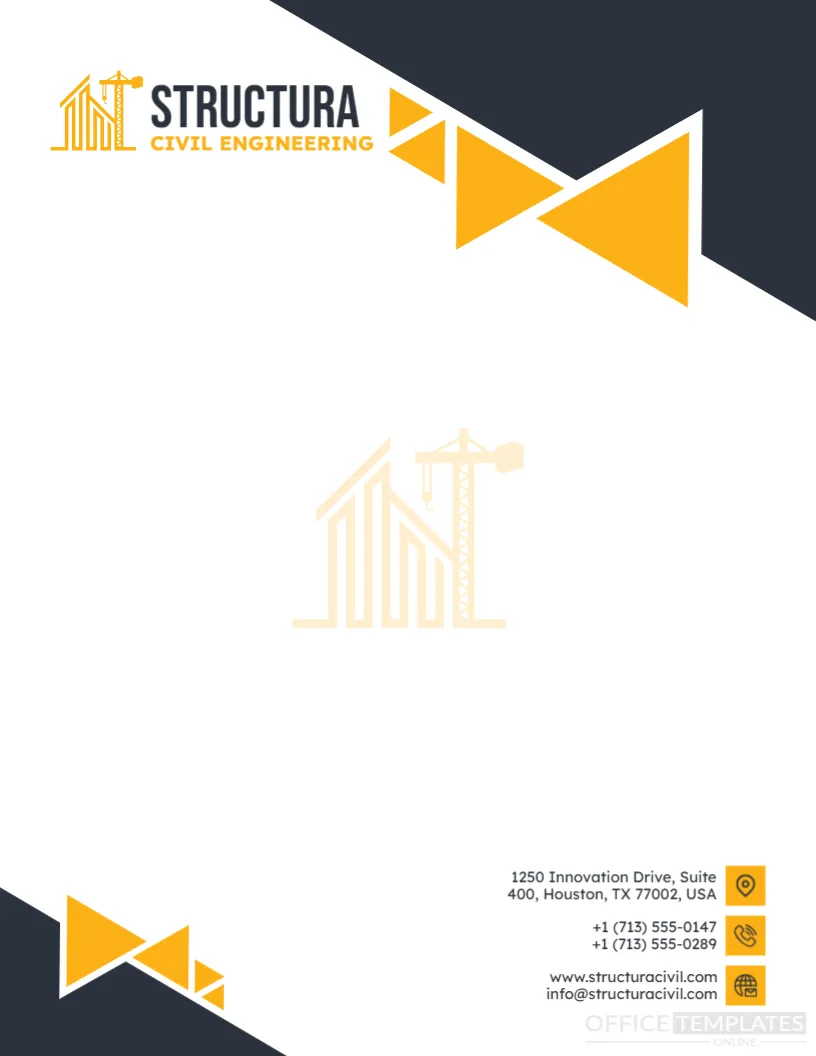 Professional Civil Engineer Letterhead Template – Editable Online