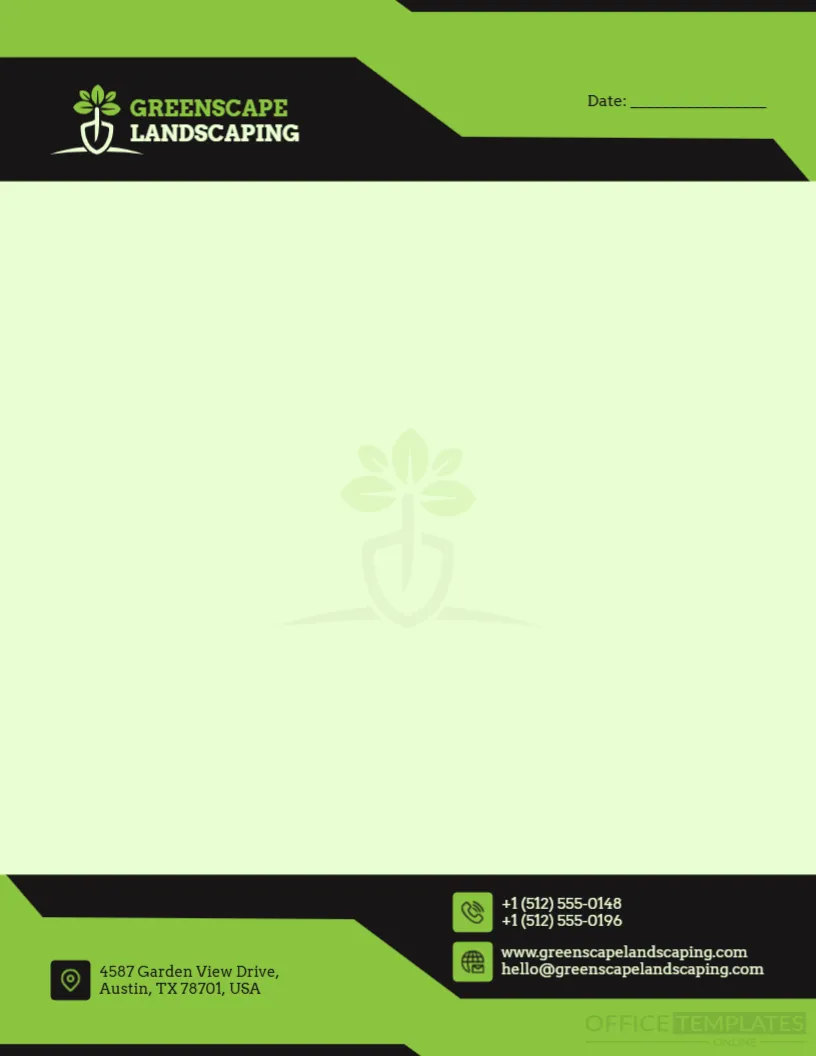 Landscaping Business Letterhead Template – Editable & Printable Online