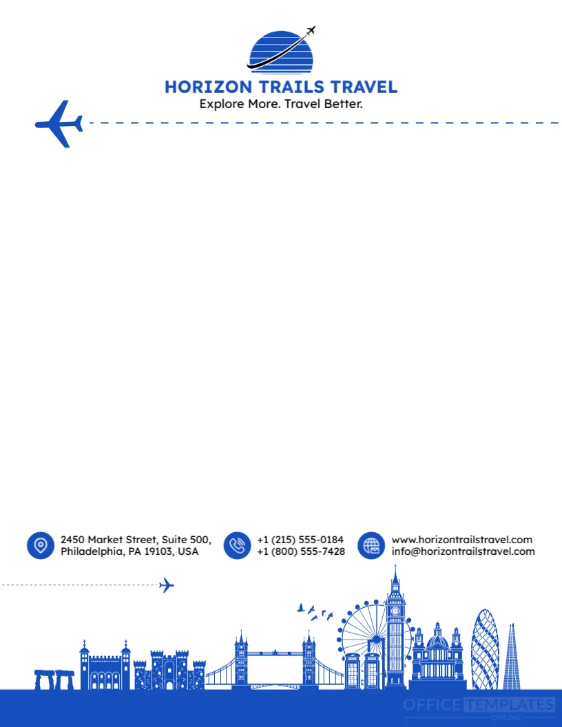 Travel Agency Letterhead Template – Editable & Professional Design