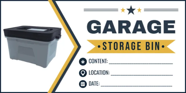Garage Storage Bin Label Template
