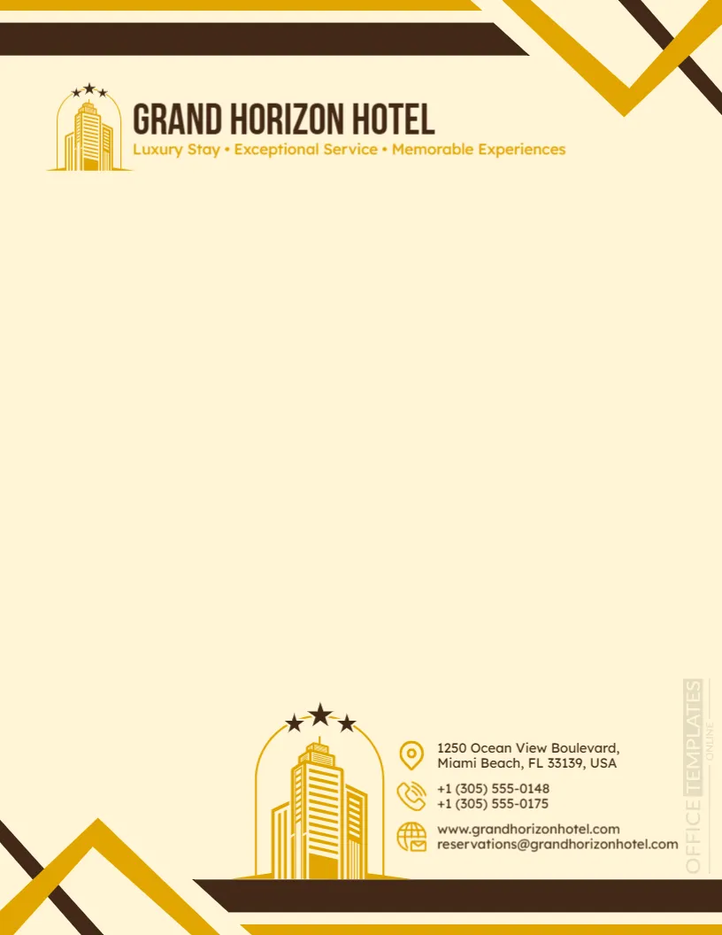 Hotel Letterhead Template – Elegant, Editable & Print-Ready