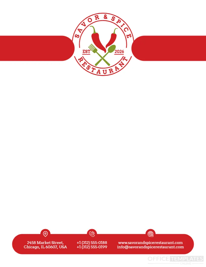 Restaurant Letterhead Template – Professional, Editable & Print-Ready