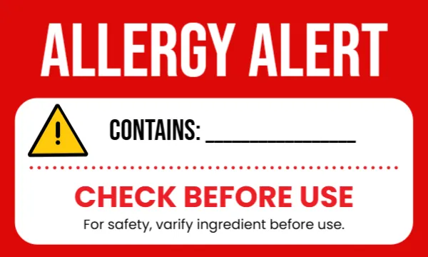 Allergy Alert Sticker Template