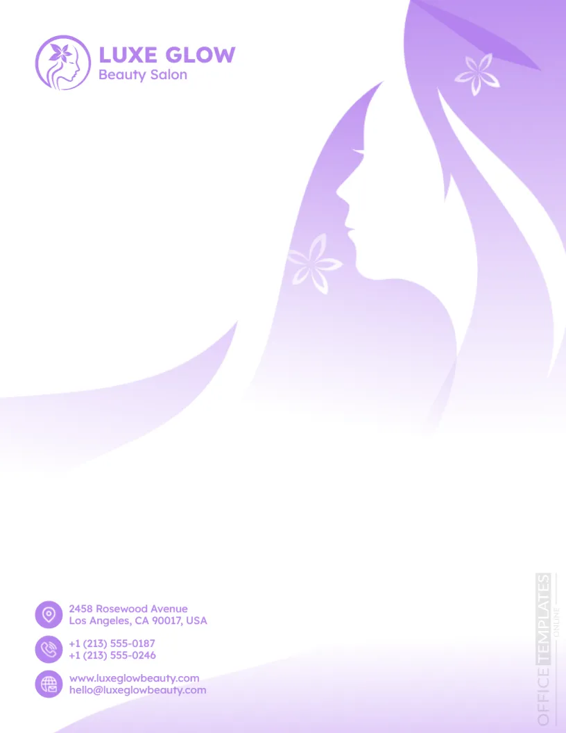 Beauty Salon Letterhead Template – Elegant, Editable & Printable
