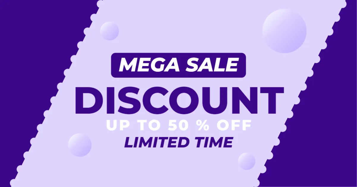 Mega Discount Up To Fifty Percent Banner Template