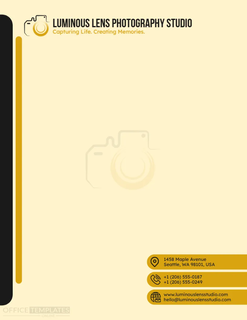Photography Studio Letterhead Template – Professional & Editable Online