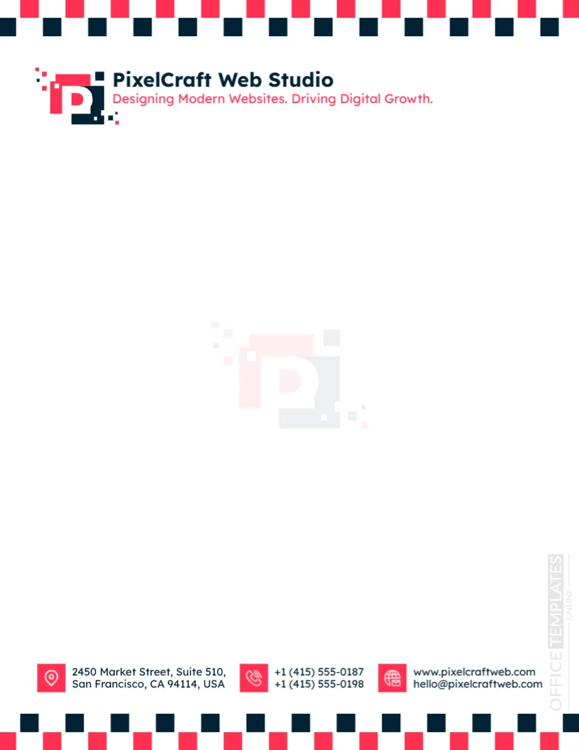 Web Design Agency Letterhead Template – Modern & Editable Online