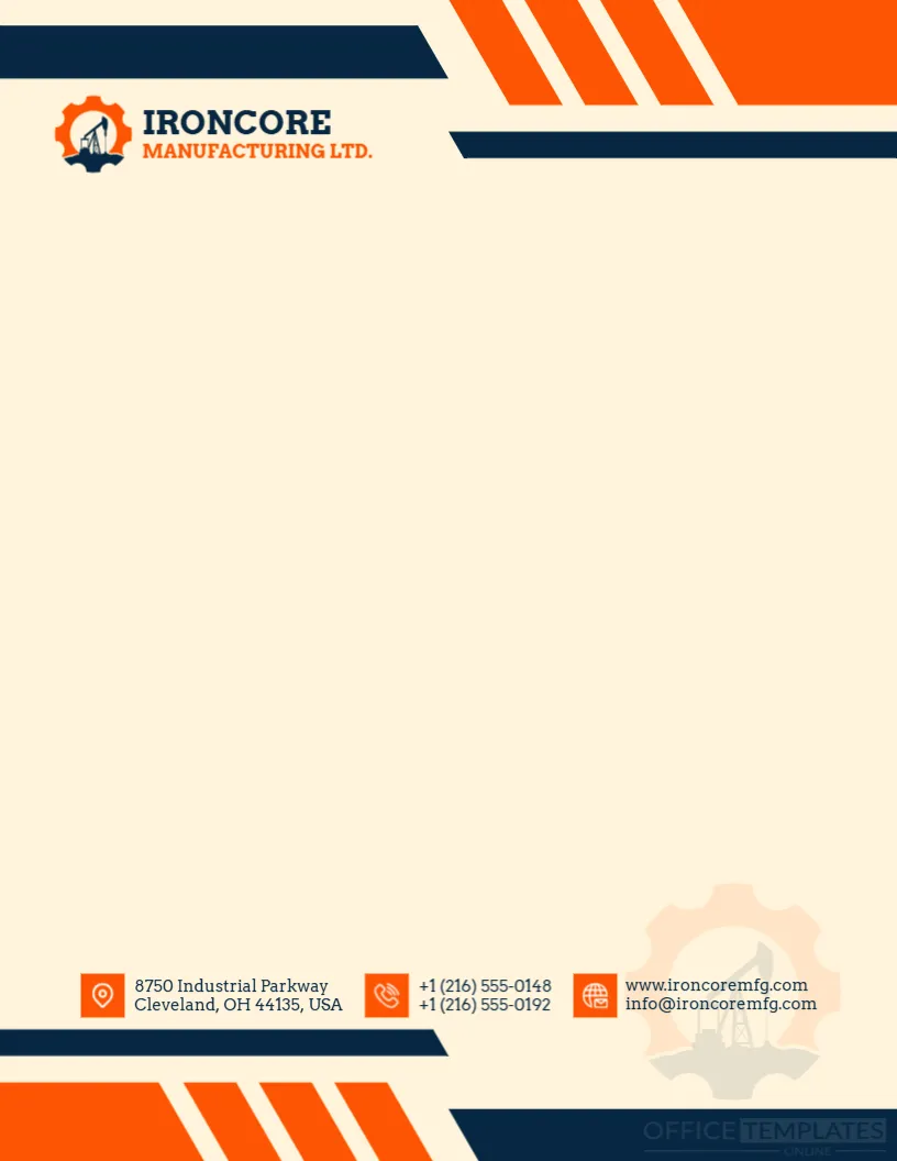 Manufacturing Company Letterhead Template – Professional & Editable Online