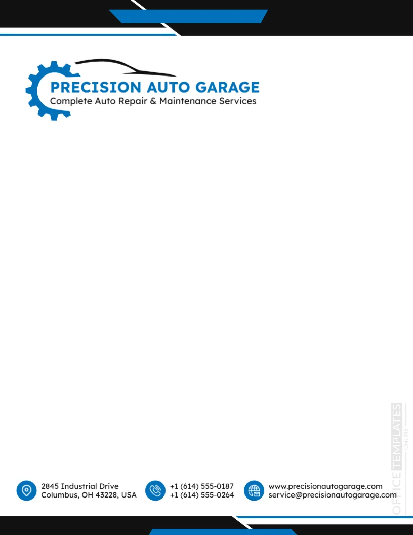 Car Repair Garage Letterhead Template – Professional & Editable Online