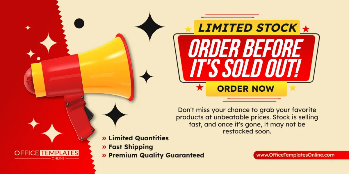 Limited Stock Order Before It’s Sold Out Promotion Banner Template