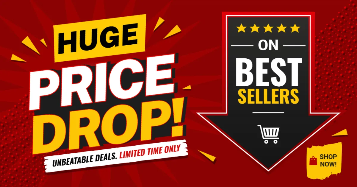 Huge Price Drop On Best Sellers Banner Template