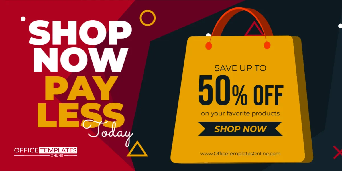 Shop Now Pay Less Today Promotion Banner Template