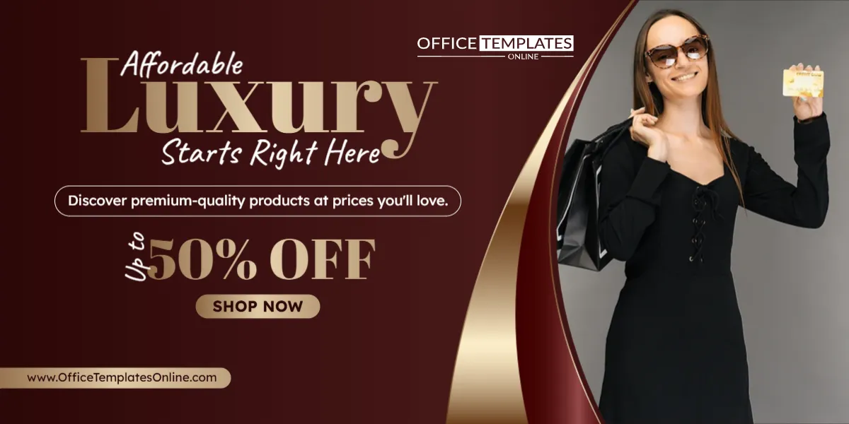 Affordable Luxury Starts Right Here Promotion Banner Template