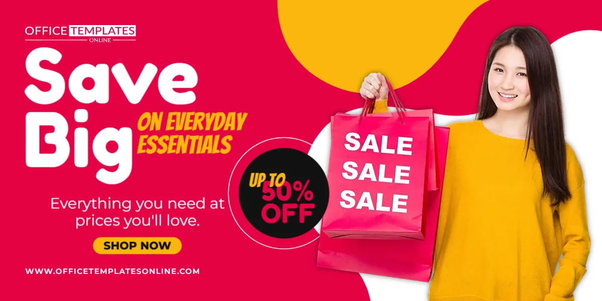 Save Big On Everyday Essentials Promotion Banner Template