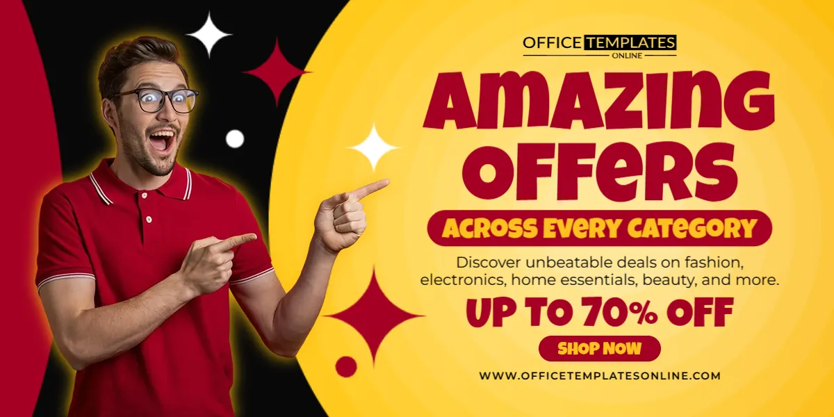 Amazing Offers Across Every Category Promotion Banner Template