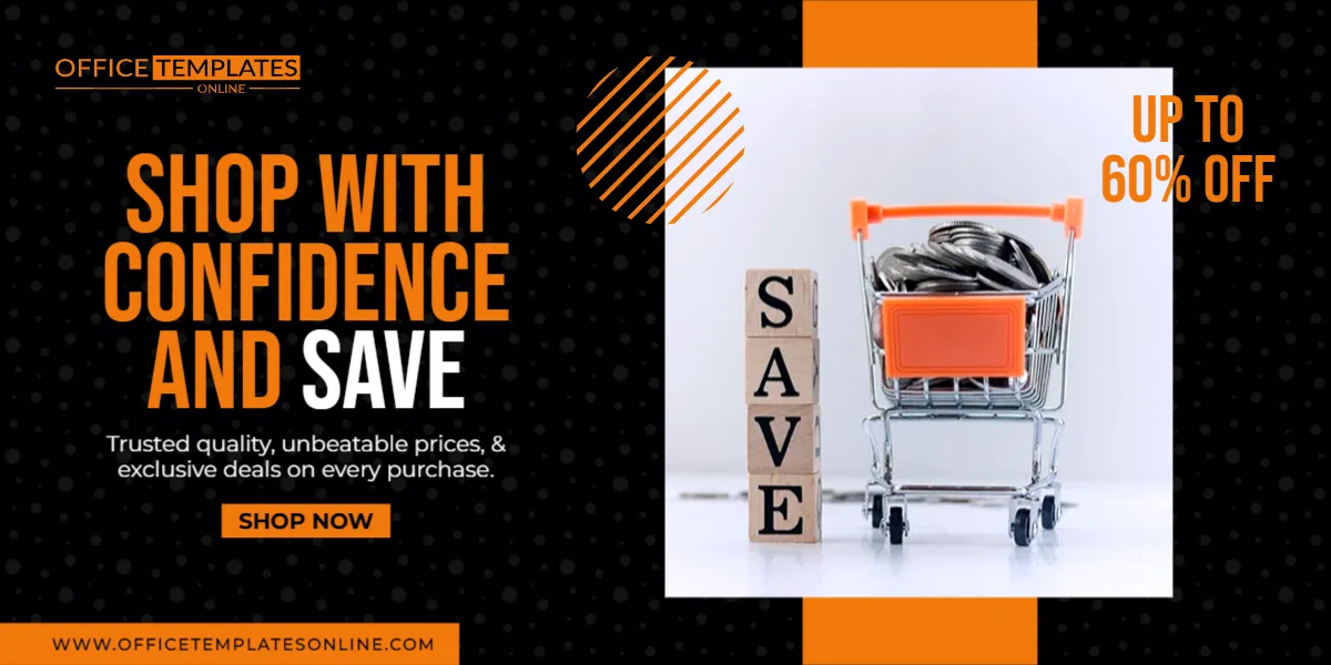 Shop With Confidence and Save Promotion Banner Template