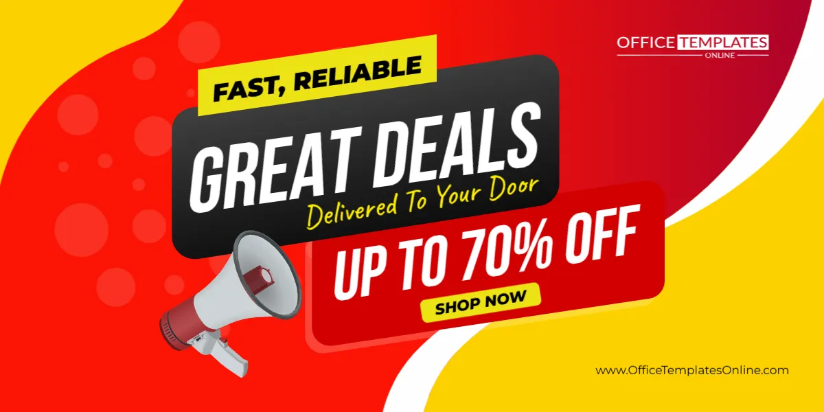 Great Deals Delivered To Your Door Promotion Banner Template