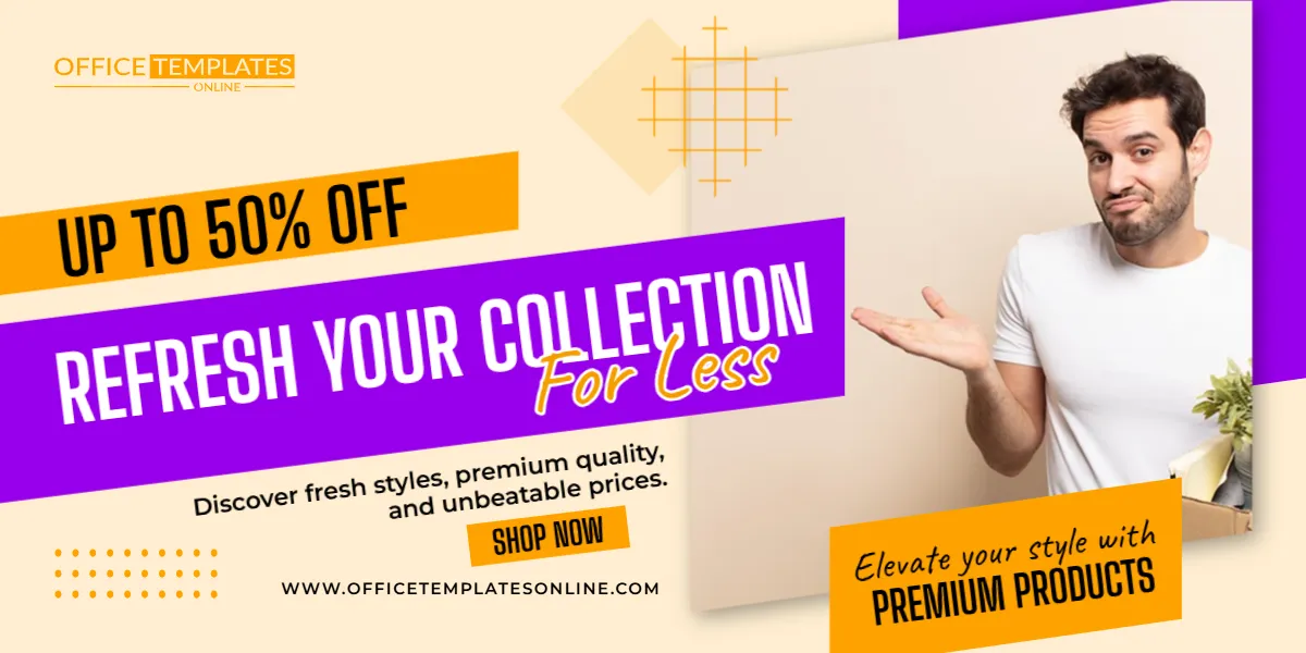 Refresh Your Collection For Less Promotion Banner Template – Edit Online