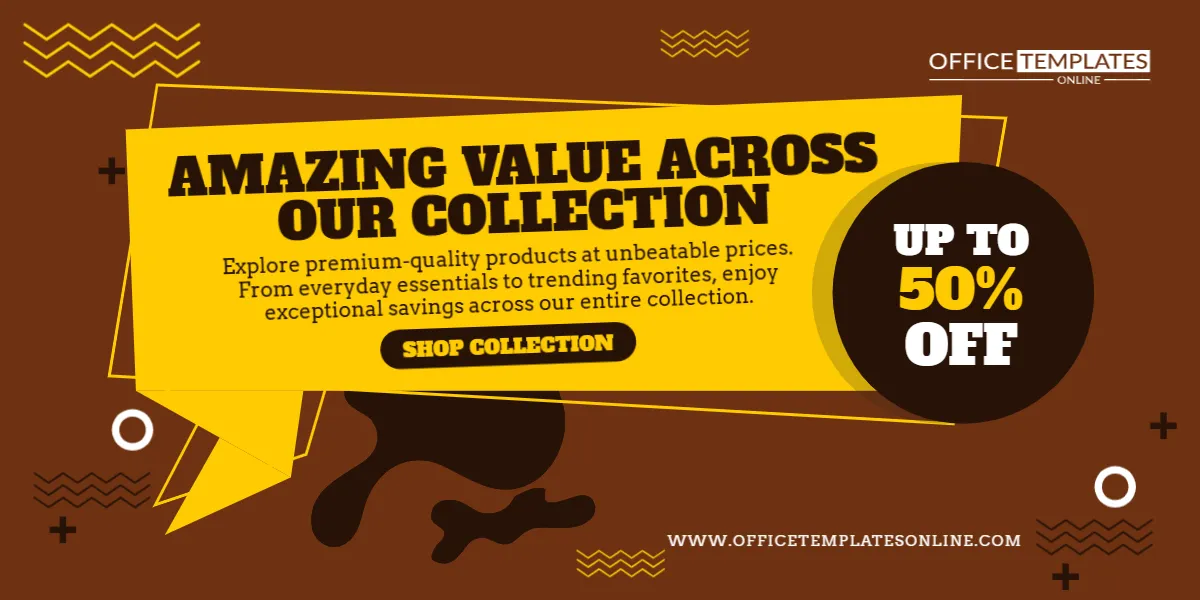 Amazing Value Across Our Collection Promotion Banner Template – Customize Online