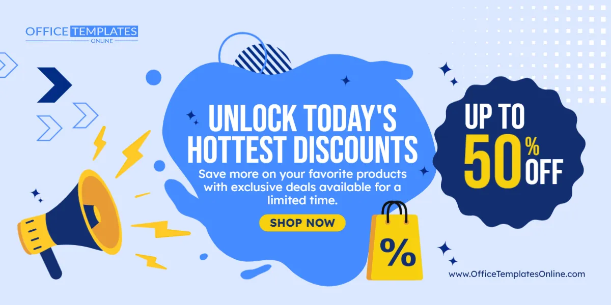 Unlock Today’s Hottest Discounts Promotion Banner Template