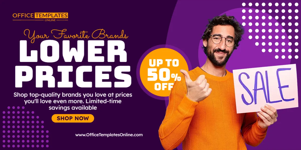 Your Favorite Brands Lower Prices Promotion Banner Template