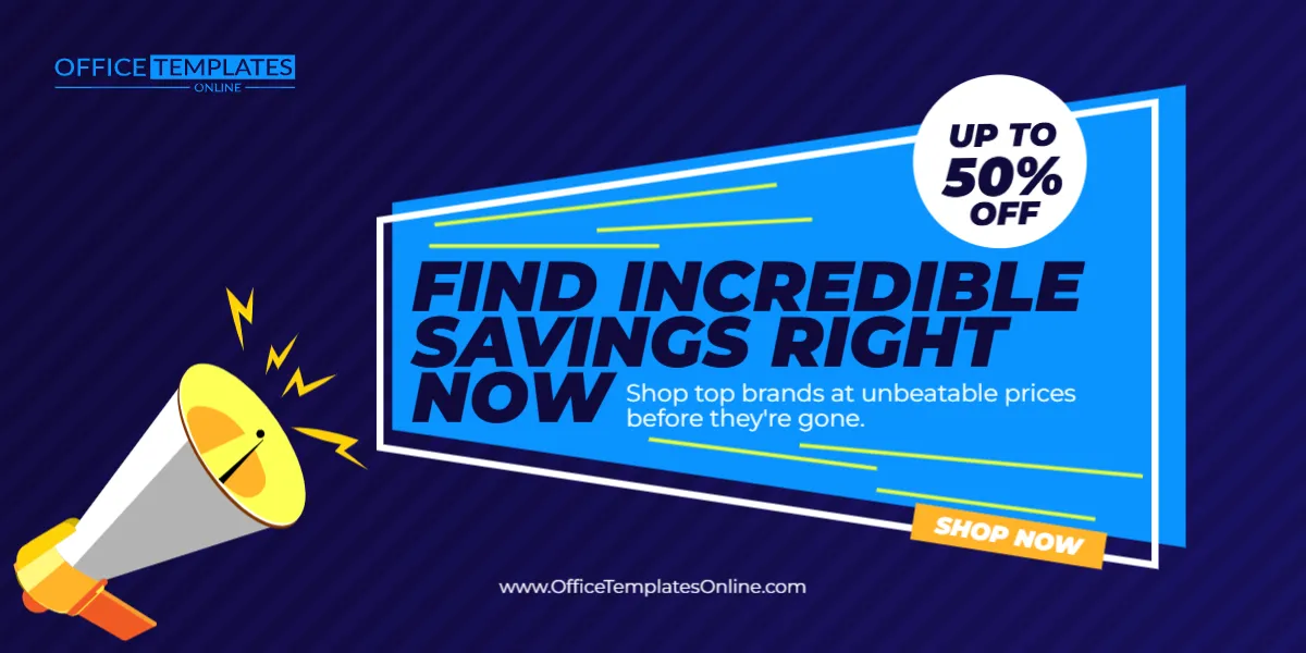 Find Incredible Savings Right Now Promotion Banner Template
