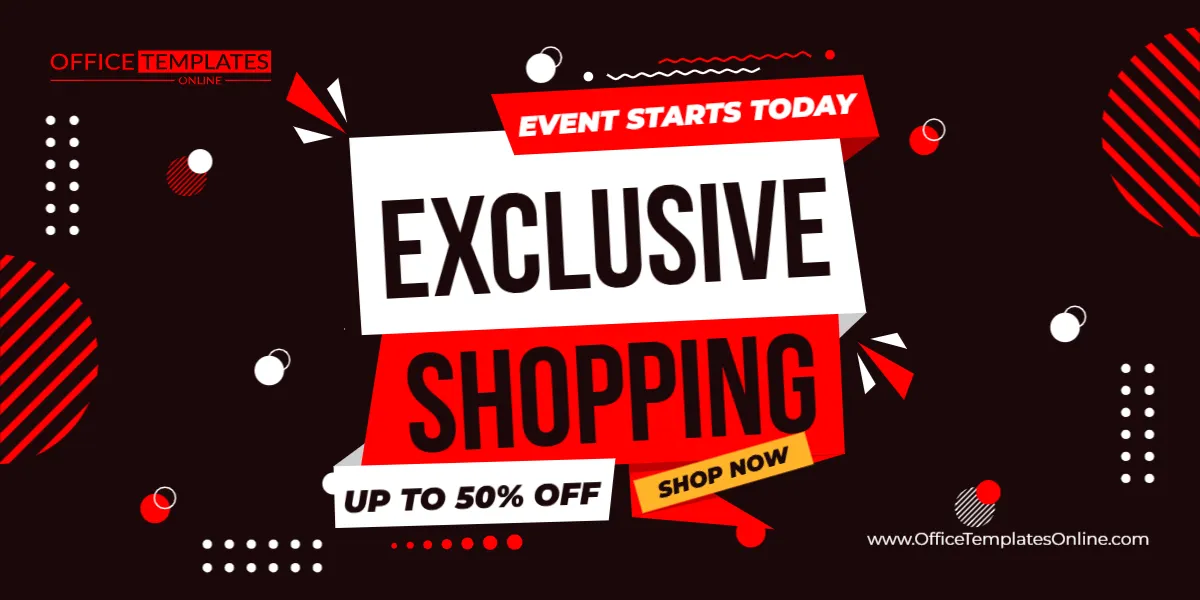 Exclusive Shopping Event Starts Today Promotion Banner Template