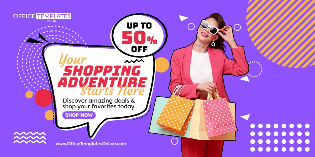 Your Shopping Adventure Starts Here Promotion Banner Template