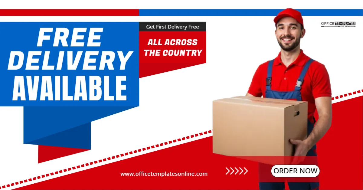 Free Delivery Available Across The Country Promotion Banner Template
