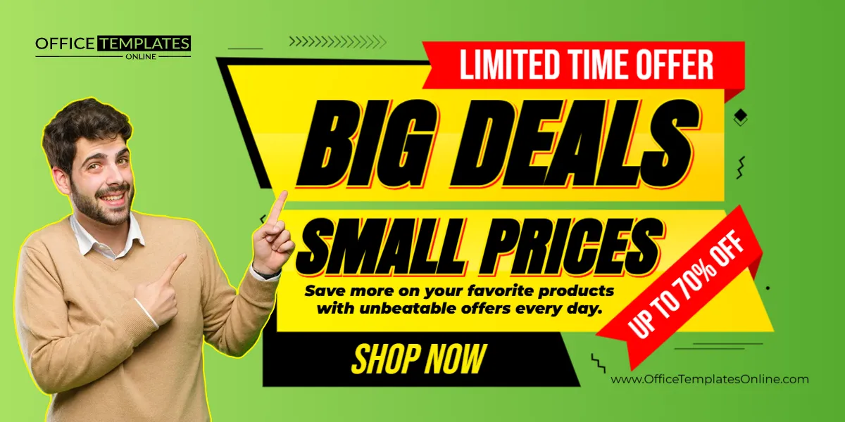 Big Deals Small Prices Promotion Banner Template