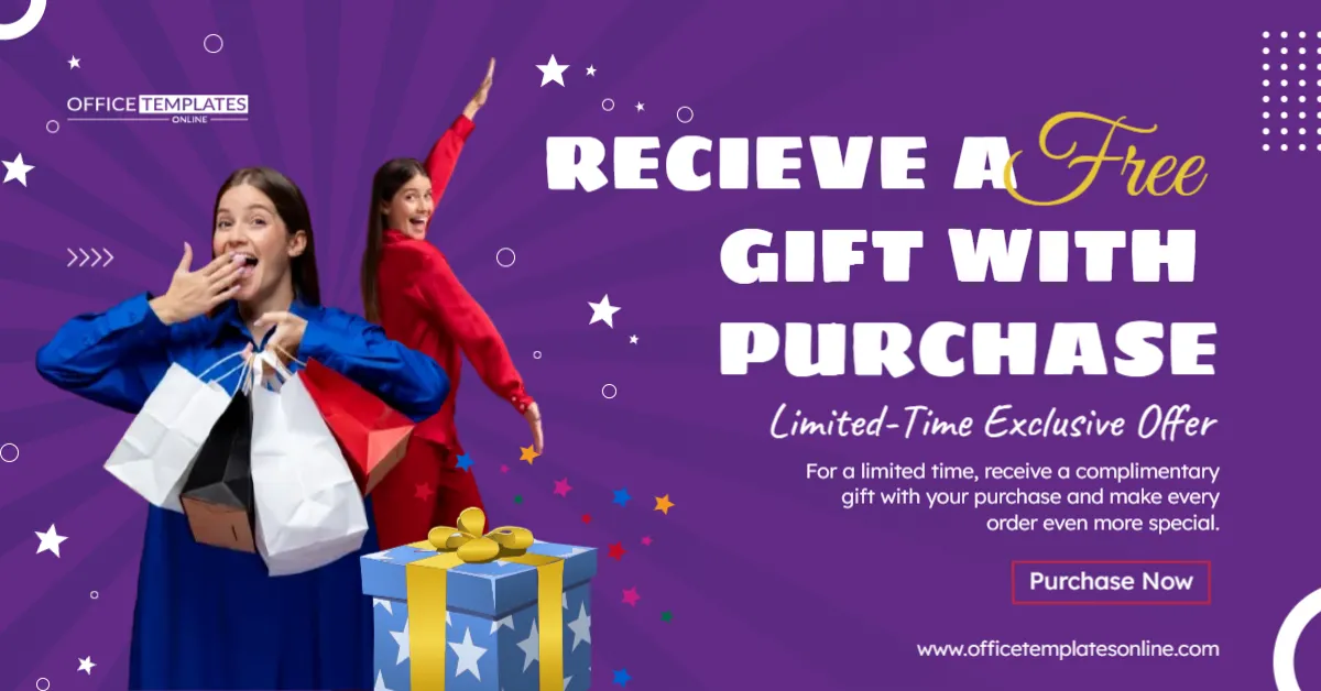 Receive A Free Gift With Purchase Promotion Banner Template