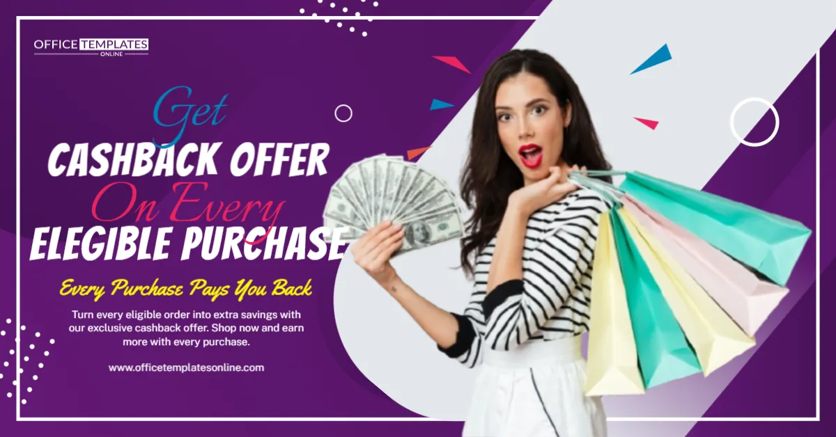 Cashback Offer On Every Eligible Purchase Promotion Banner Template