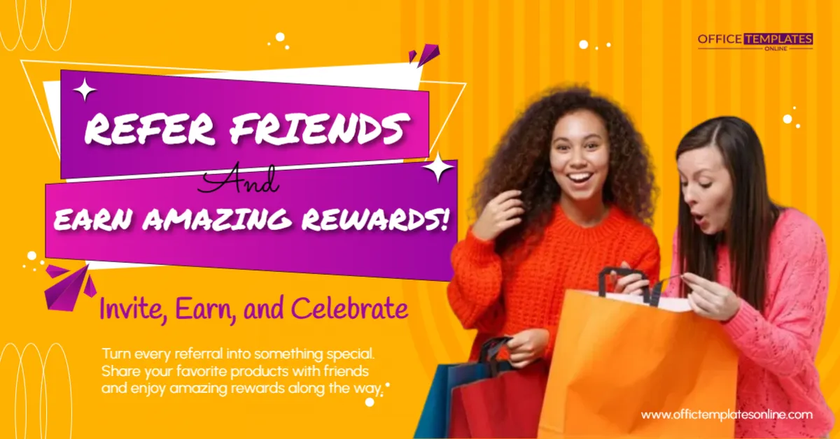 Refer Friends and Earn Amazing Rewards Promotion Banner Template