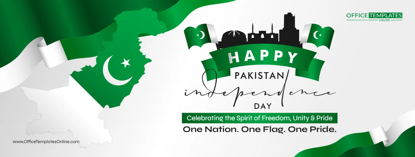 Pakistan Independence Day Facebook Cover Template – Edit Online
