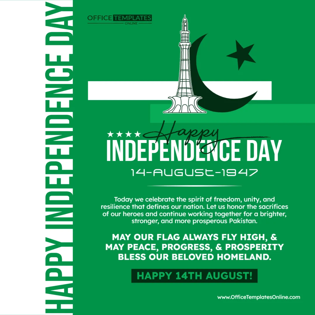 Pakistan Independence Day Facebook Post Template – Customize Online