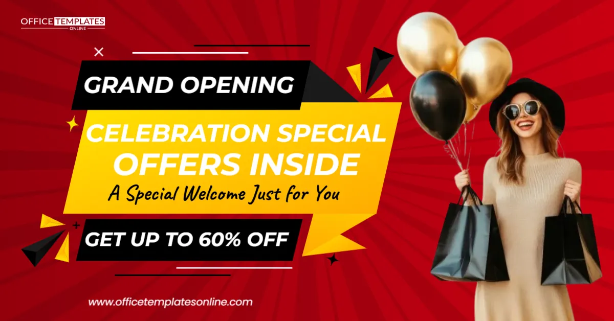 Grand Opening Celebraion Special Offers Inside Promotion Banner Template