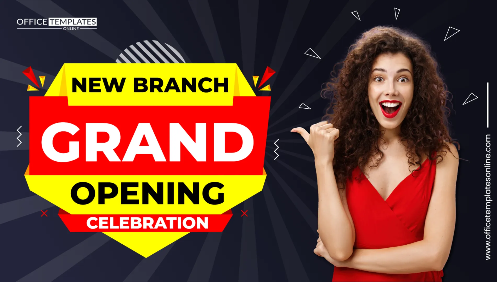 New Branch Grand Opening Celebration Promotion Banner Template