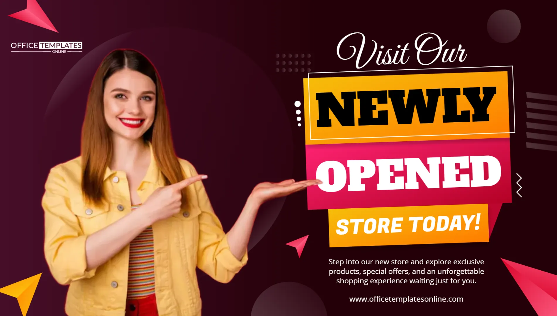 Visit Over Newly Open Store Promotion Banner Template