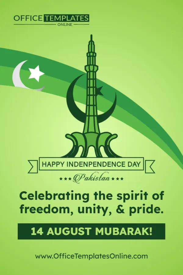 Happy Independence Day Pakistan Card Template – Edit Online