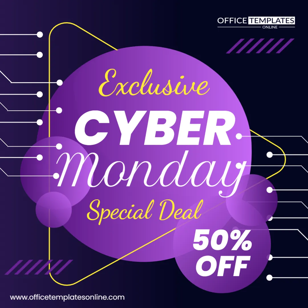 Cyber Monday Exclusive Online Deals Promotion Banner Template