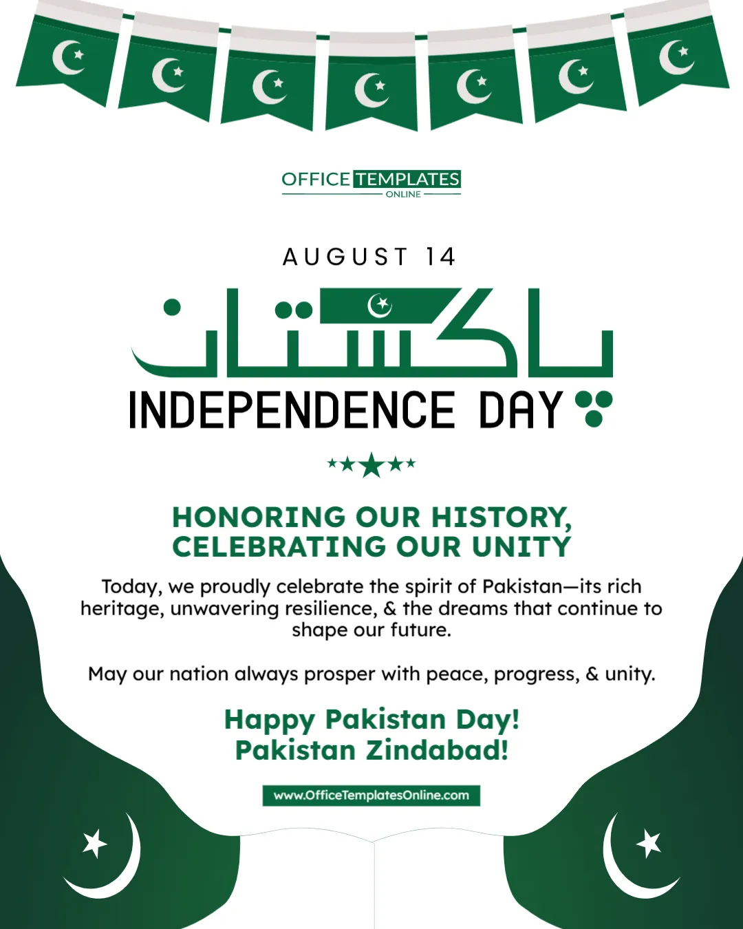 Pakistan Day Celebration Card Template – Edit Online