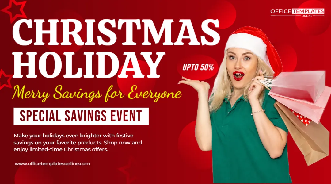 Christmas Holiday Special Savings Event Promotion Banner Template