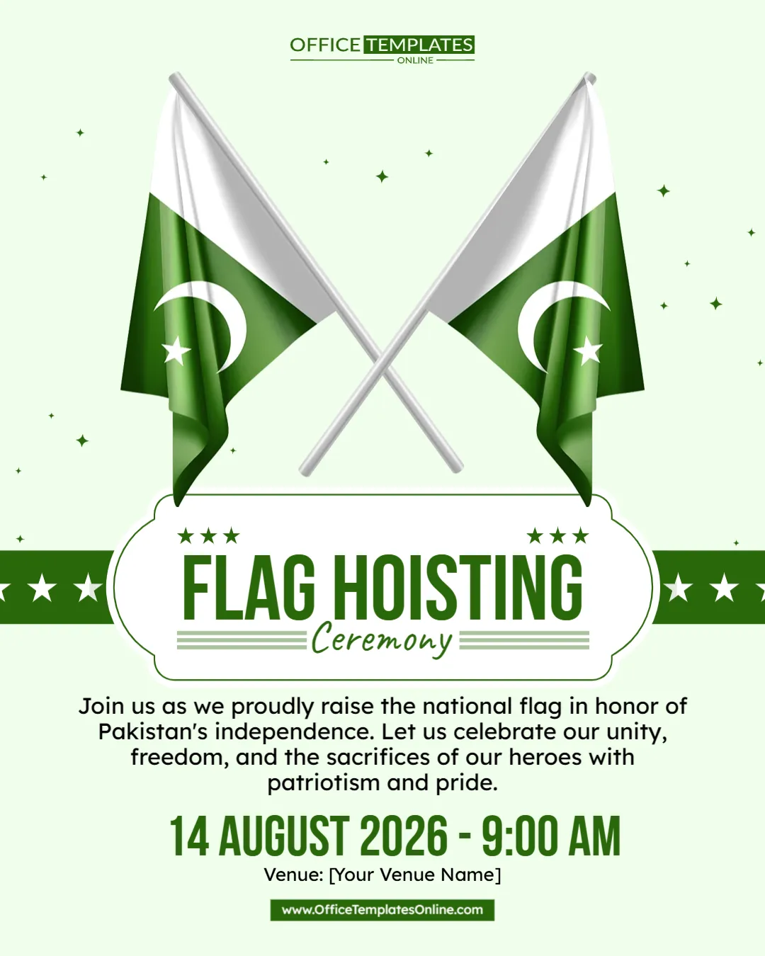 Flag Hoisting Ceremony Poster Template – Customize Online