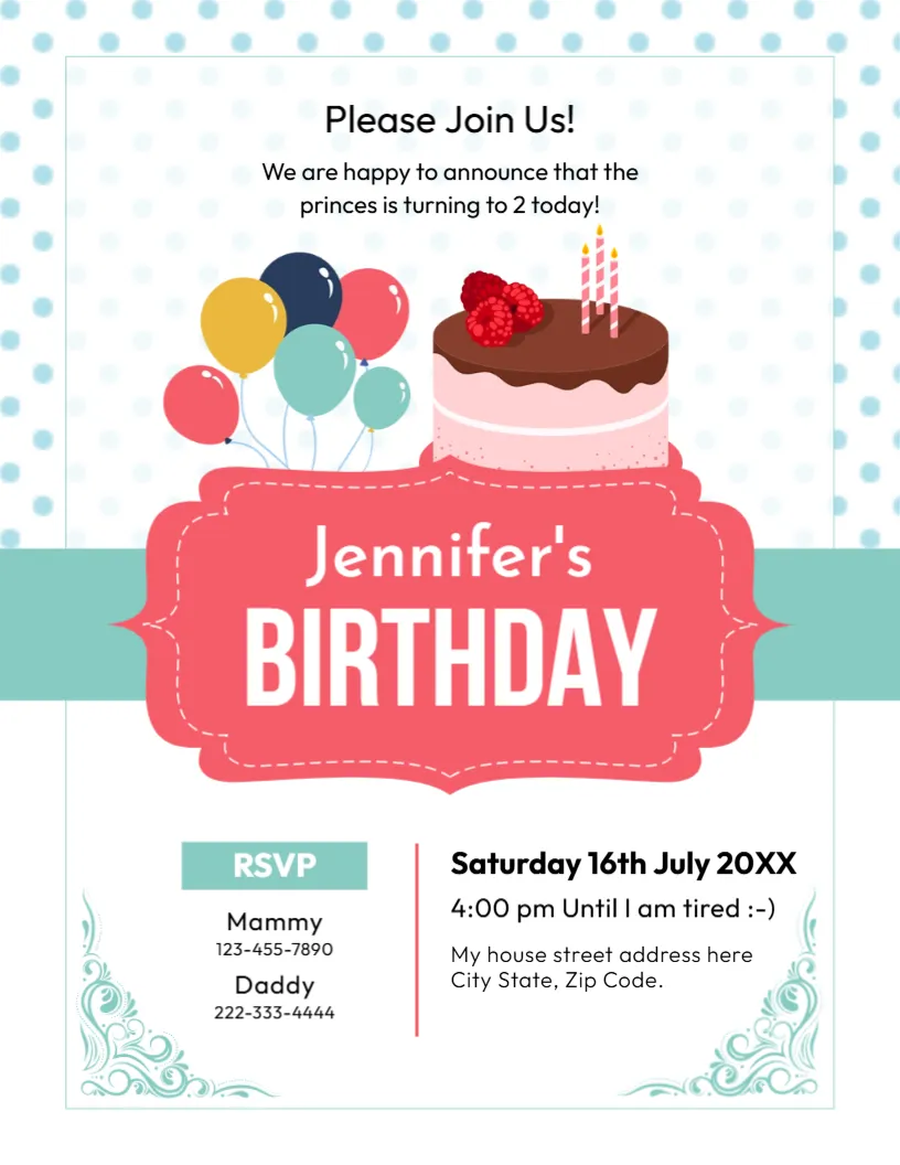 Best Birthday Party Invitation Design Template